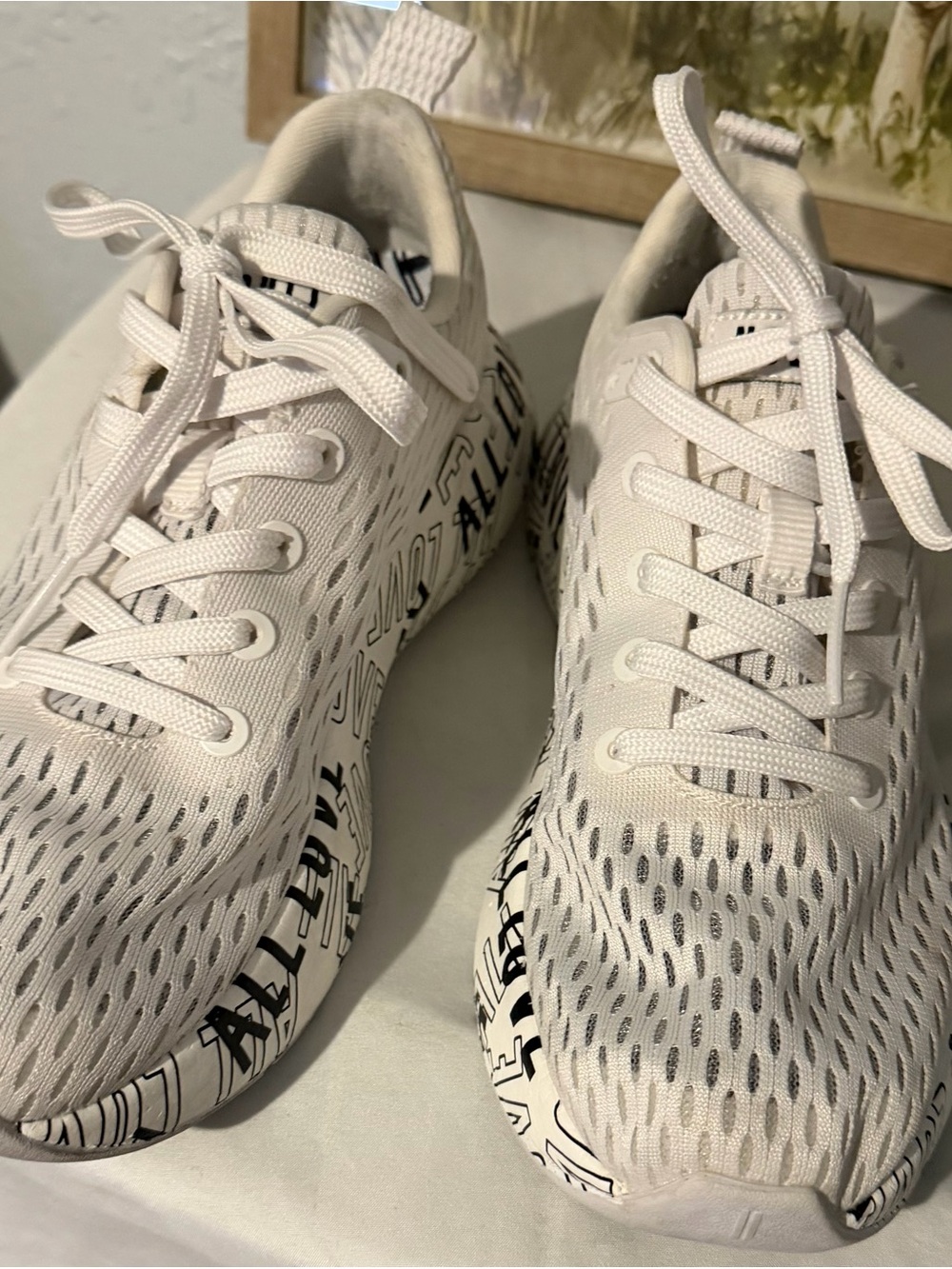 NOBULL White Athletic Training Shoes with Black Graphic Sole